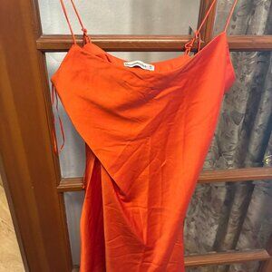 Medium Tall Silky Orange Abercrombie & Fitch Dress